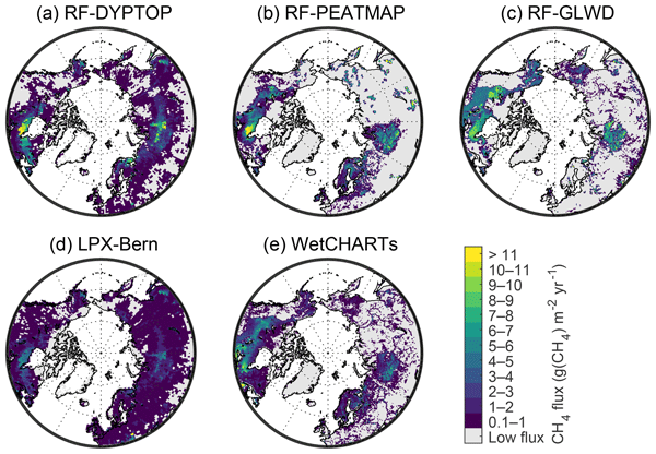 ESSD - Relations - Monthly gridded data product of northern wetland methane  emissions based on upscaling eddy covariance observations