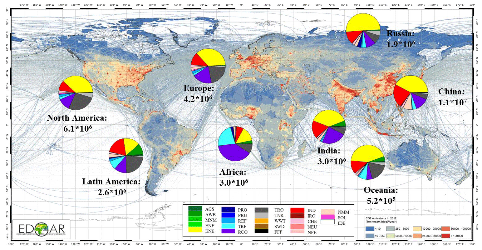 Essd Edgar V4 3 2 Global Atlas Of The Three Major Greenhouse Gas Emissions For The Period 1970 12