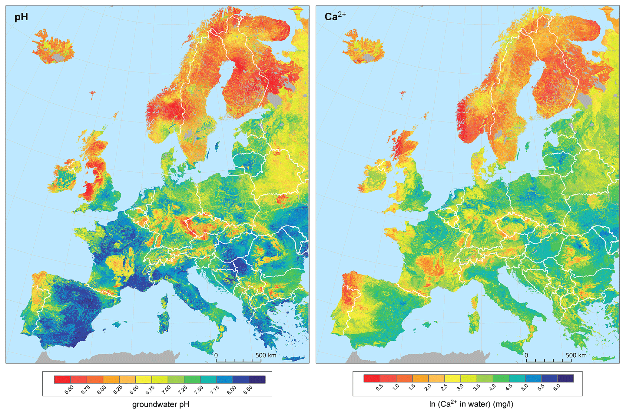 Essd A European Map Of Groundwater Ph And Calcium